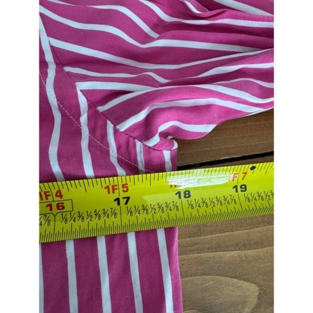 Ralph Lauren Kids Pink White Stripe‎ Slim Fit Button Down Shirt Size 4